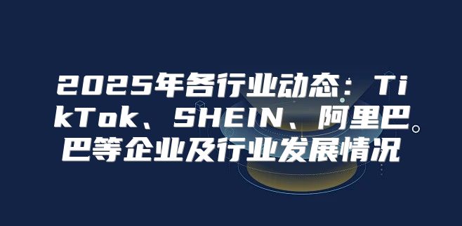 2025年各行业动态：TikTok、SHEIN、阿里巴巴等企业及行业发展情况