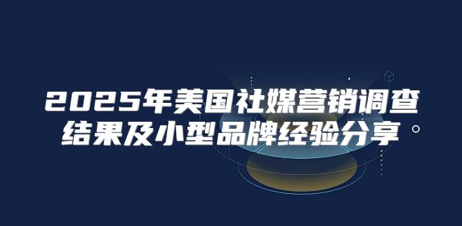 2025年美国社媒营销调查结果及小型品牌经验分享