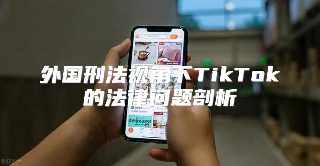 外国刑法视角下TikTok的法律问题剖析