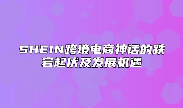 SHEIN跨境电商神话的跌宕起伏及发展机遇