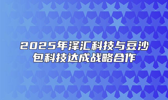 2025年泽汇科技与豆沙包科技达成战略合作