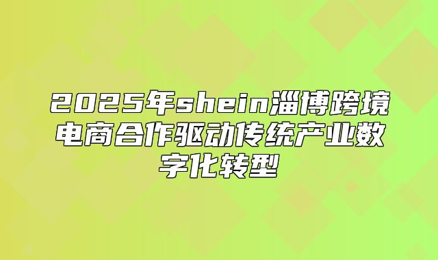2025年shein淄博跨境电商合作驱动传统产业数字化转型