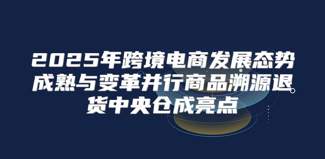 2025年跨境电商发展态势成熟与变革并行商品溯源退货中央仓成亮点