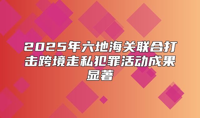 2025年六地海关联合打击跨境走私犯罪活动成果显著