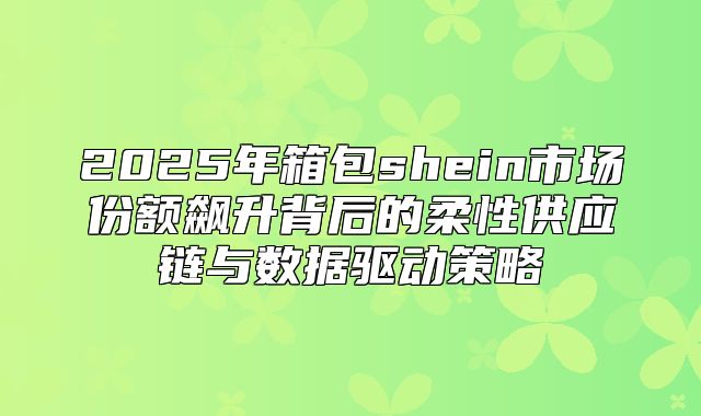 2025年箱包shein市场份额飙升背后的柔性供应链与数据驱动策略