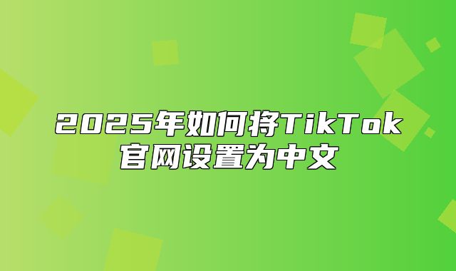 2025年如何将TikTok官网设置为中文