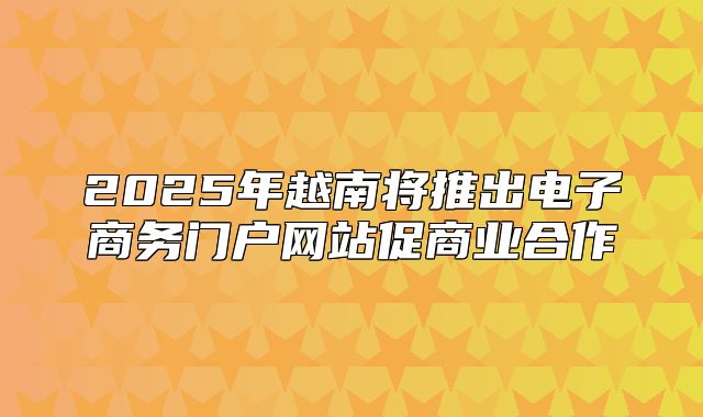 2025年越南将推出电子商务门户网站促商业合作