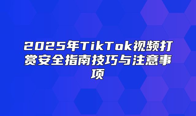 2025年TikTok视频打赏安全指南技巧与注意事项