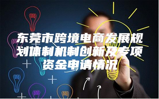 东莞市跨境电商发展规划体制机制创新及专项资金申请情况
