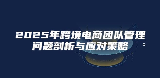 2025年跨境电商团队管理问题剖析与应对策略