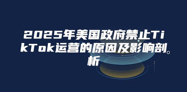 2025年美国政府禁止TikTok运营的原因及影响剖析