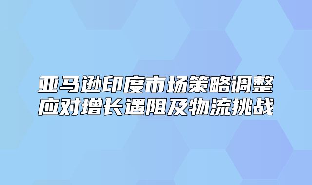 亚马逊印度市场策略调整应对增长遇阻及物流挑战