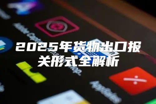 2025年货物出口报关形式全解析