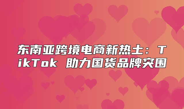 东南亚跨境电商新热土：TikTok 助力国货品牌突围