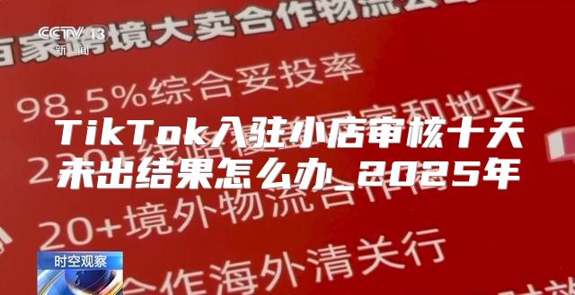 TikTok入驻小店审核十天未出结果怎么办_2025年