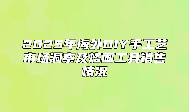 2025年海外DIY手工艺市场洞察及烙画工具销售情况