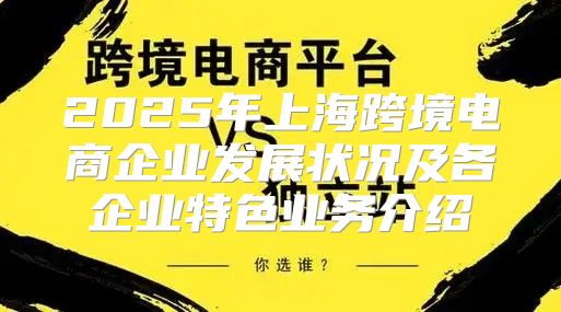 2025年上海跨境电商企业发展状况及各企业特色业务介绍