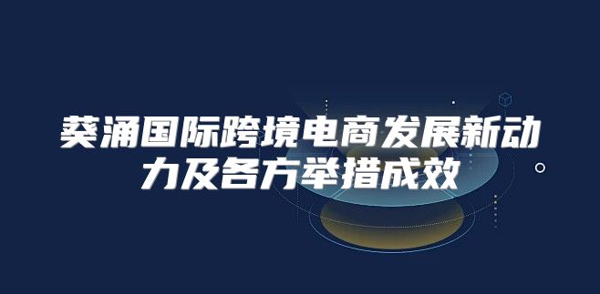 葵涌国际跨境电商发展新动力及各方举措成效