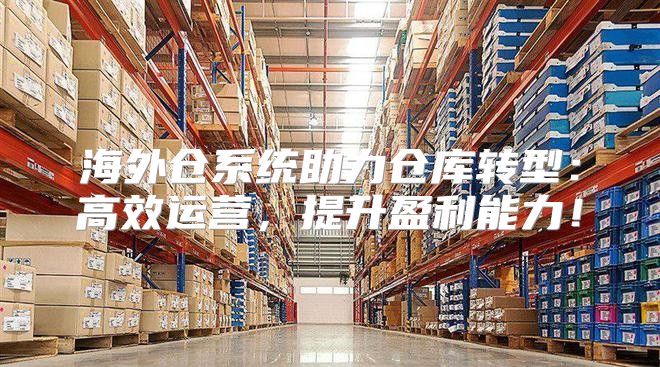 海外仓系统助力仓库转型：高效运营，提升盈利能力！