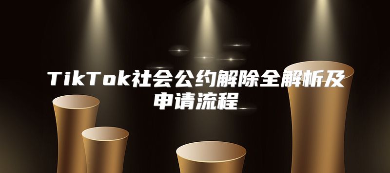 TikTok社会公约解除全解析及申请流程
