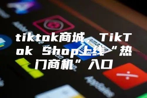 tiktok商城，TikTok Shop上线“热门商机”入口