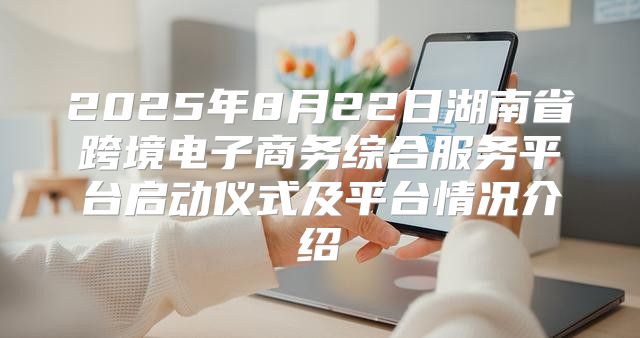 2025年8月22日湖南省跨境电子商务综合服务平台启动仪式及平台情况介绍