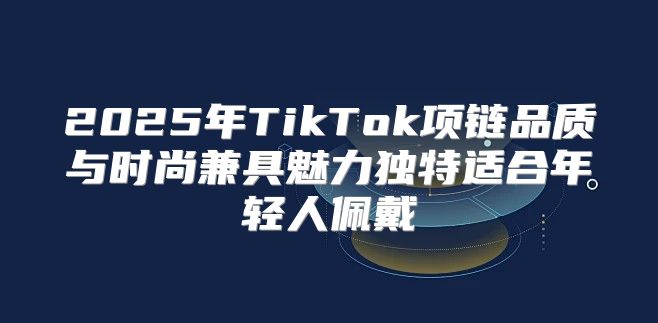 2025年TikTok项链品质与时尚兼具魅力独特适合年轻人佩戴