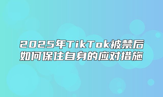 2025年TikTok被禁后如何保住自身的应对措施