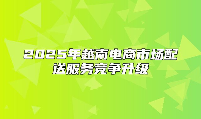2025年越南电商市场配送服务竞争升级