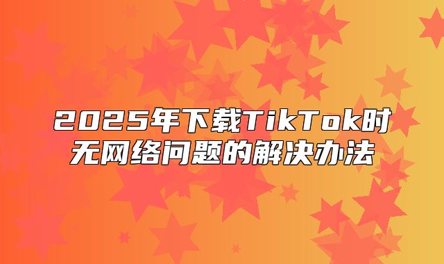 2025年下载TikTok时无网络问题的解决办法