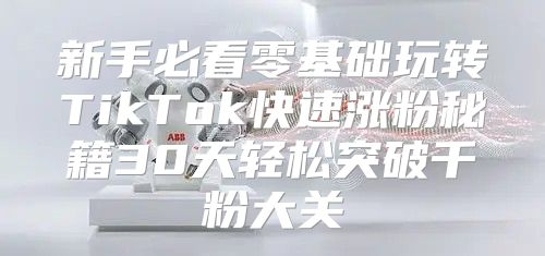 新手必看零基础玩转TikTok快速涨粉秘籍30天轻松突破千粉大关
