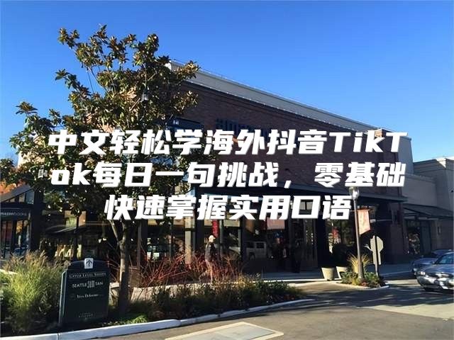 中文轻松学海外抖音TikTok每日一句挑战，零基础快速掌握实用口语