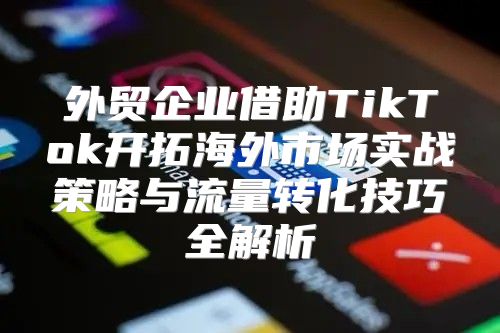 外贸企业借助TikTok开拓海外市场实战策略与流量转化技巧全解析