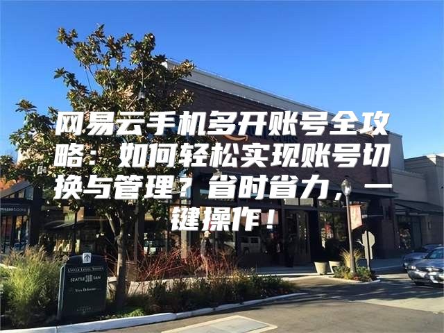 网易云手机多开账号全攻略：如何轻松实现账号切换与管理？省时省力，一键操作！