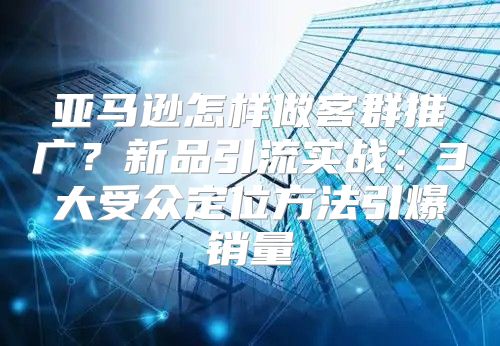 亚马逊怎样做客群推广？新品引流实战：3大受众定位方法引爆销量