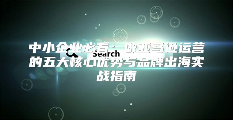 中小企业必看：做亚马逊运营的五大核心优势与品牌出海实战指南