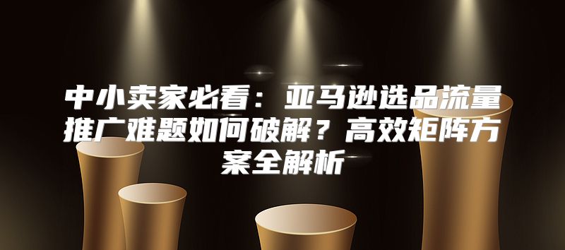 中小卖家必看：亚马逊选品流量推广难题如何破解？高效矩阵方案全解析