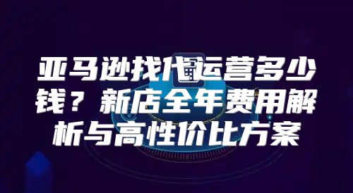亚马逊找代运营多少钱？新店全年费用解析与高性价比方案