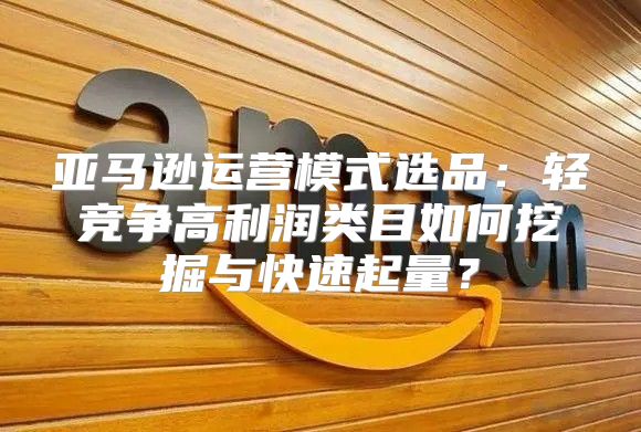 亚马逊运营模式选品：轻竞争高利润类目如何挖掘与快速起量？