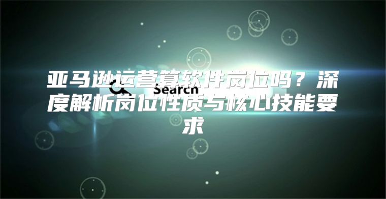 亚马逊运营算软件岗位吗？深度解析岗位性质与核心技能要求