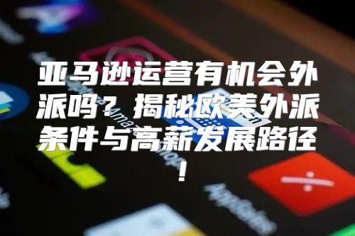 亚马逊运营有机会外派吗？揭秘欧美外派条件与高薪发展路径！