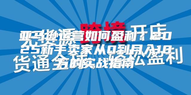 亚马逊运营如何盈利？2025新手卖家从0到月入10万的实战指南