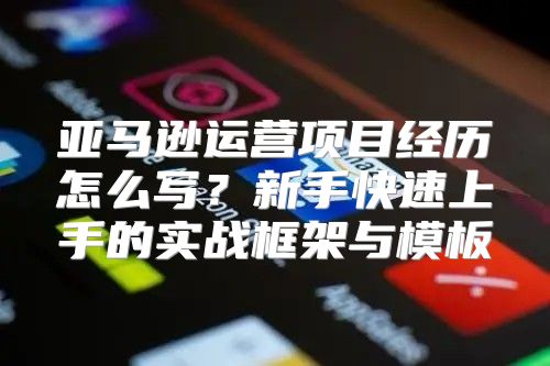 亚马逊运营项目经历怎么写？新手快速上手的实战框架与模板
