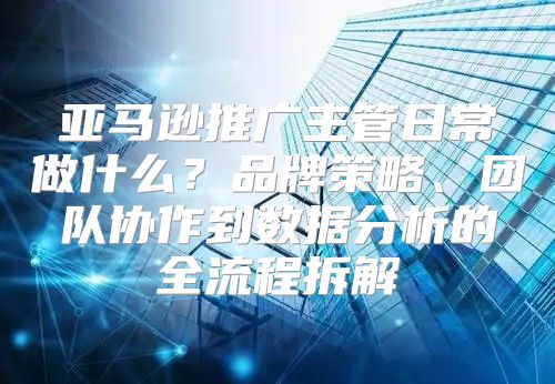 亚马逊推广主管日常做什么？品牌策略、团队协作到数据分析的全流程拆解