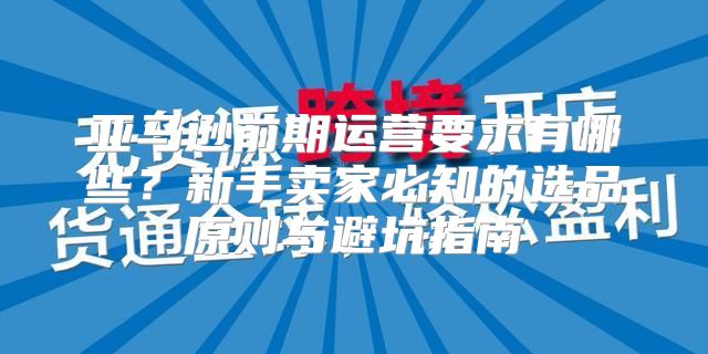 亚马逊前期运营要求有哪些？新手卖家必知的选品原则与避坑指南