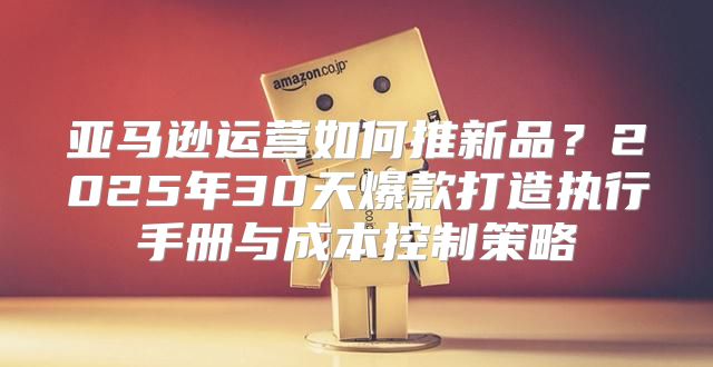 亚马逊运营如何推新品？2025年30天爆款打造执行手册与成本控制策略