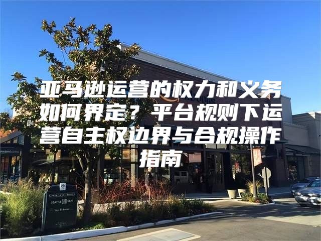 亚马逊运营的权力和义务如何界定？平台规则下运营自主权边界与合规操作指南