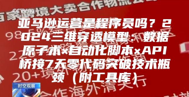 亚马逊运营是程序员吗？2024三维穿透模型：数据原子术×自动化脚本×API桥接7天零代码突破技术瓶颈（附工具库）