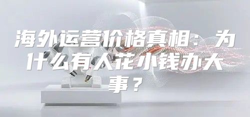 海外运营价格真相：为什么有人花小钱办大事？