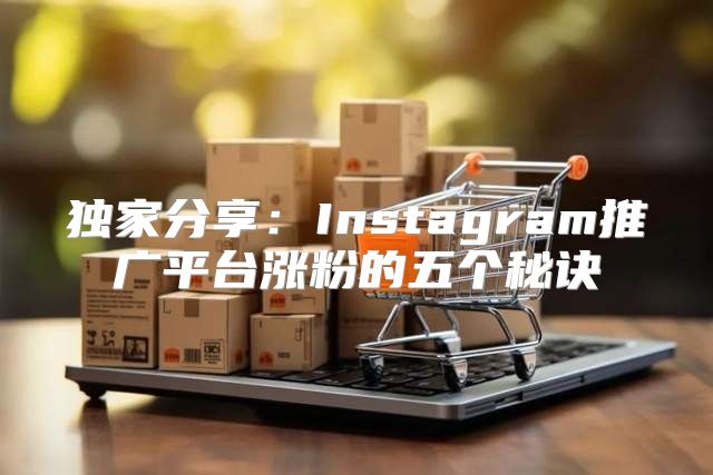 独家分享：Instagram推广平台涨粉的五个秘诀